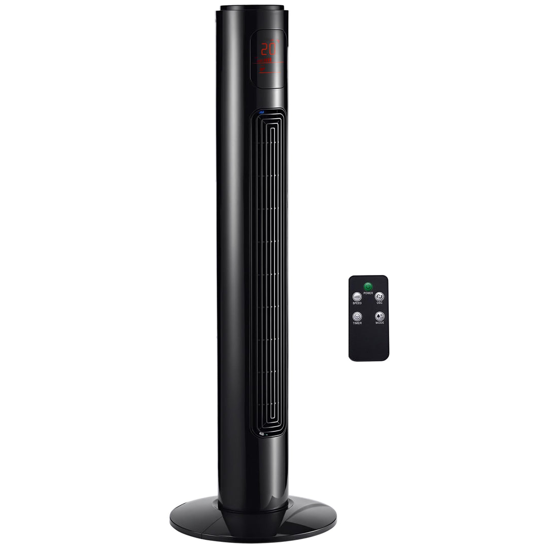 HOMCOM Turmventilator mit Fernbedienung 70° oszillierender 96 cm Standventilator Säulenventilator 45