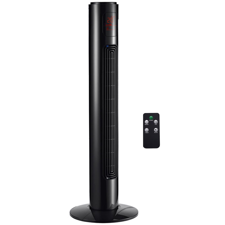HOMCOM Turmventilator mit Fernbedienung 70° oszillierender 96 cm Standventilator Säulenventilator 45