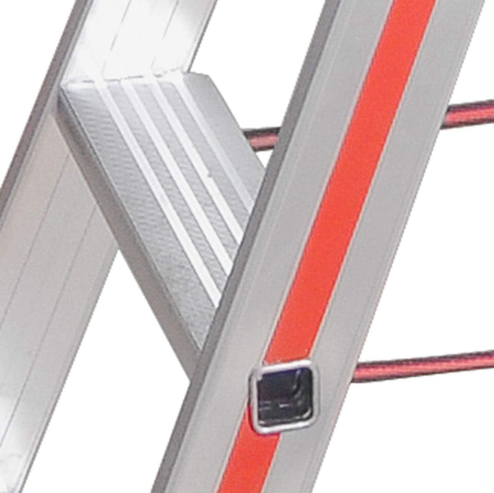 Hymer Stufenstehleiter 2x3 Sprossen (beidseitig begehbar, verstärkte Stufen, massive Gelenke, Spreiz