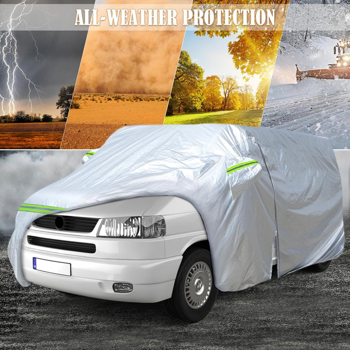 Autoabdeckung Vollgarage Ersatz für VW T4 SWB, 300D Wetterfeste UV-beständige Autoabdeckung Vollgara