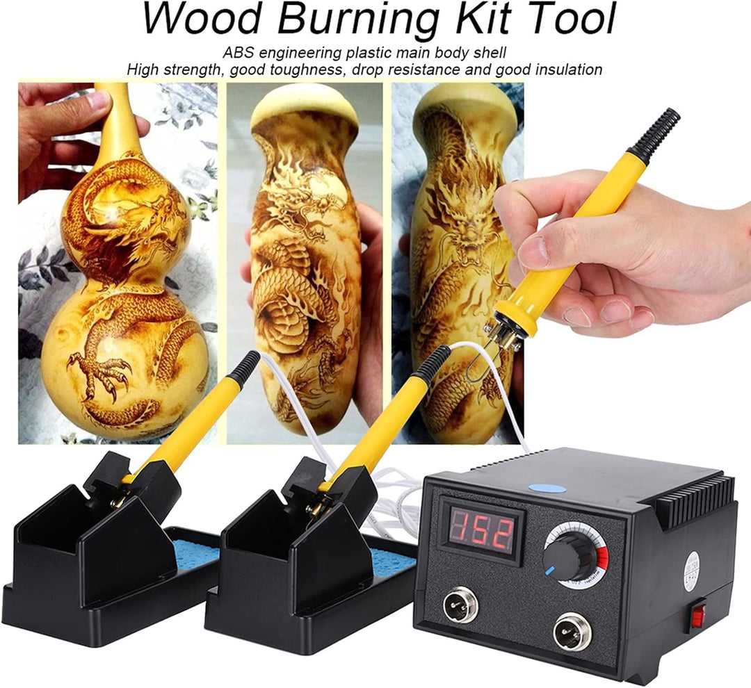Pyrography Maschine Kit mit 2 Stift und 30 Drahtspitzen, 0-700℃ Einstellbare Temperatur Digitalanzei