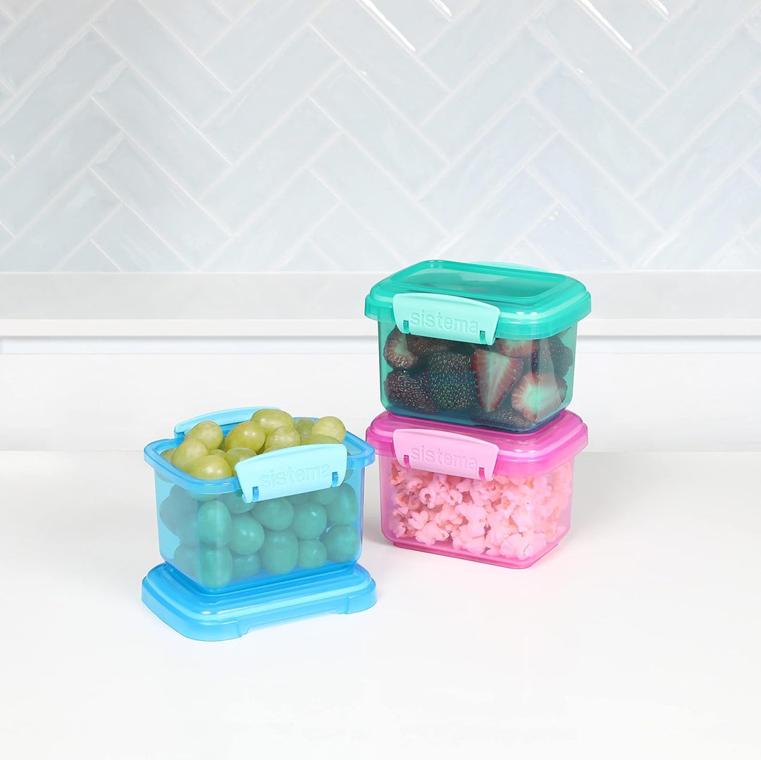 Sistema Lunchbox Frischhaltedose | 400 ml | kleine Snack-Boxen | BPA-freier Kunststoff | gemischte F