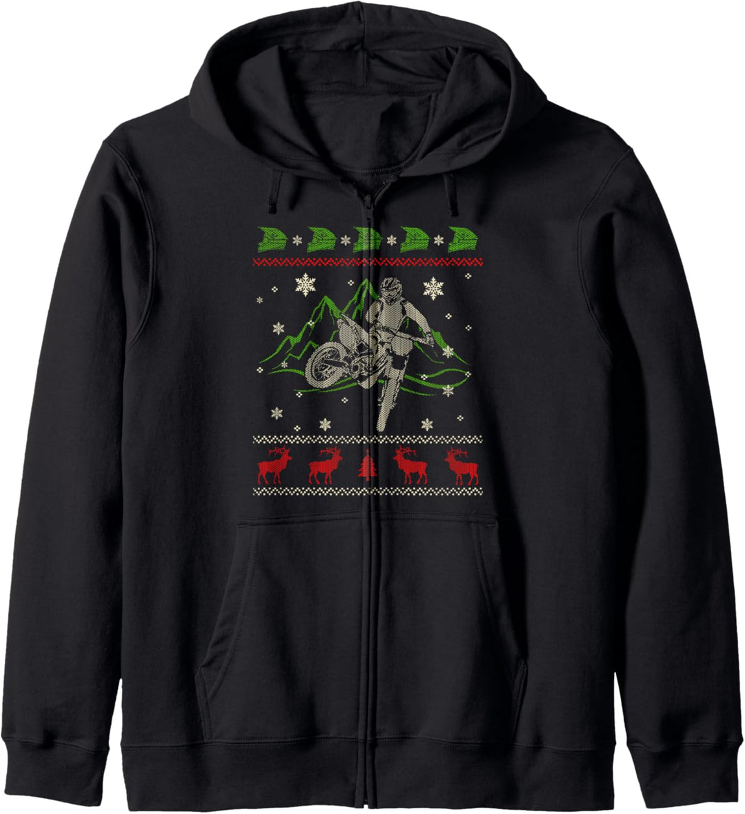 Motocross Weihnachten Ugly Christmas Geschenk für Dirtbiker Kapuzenjacke