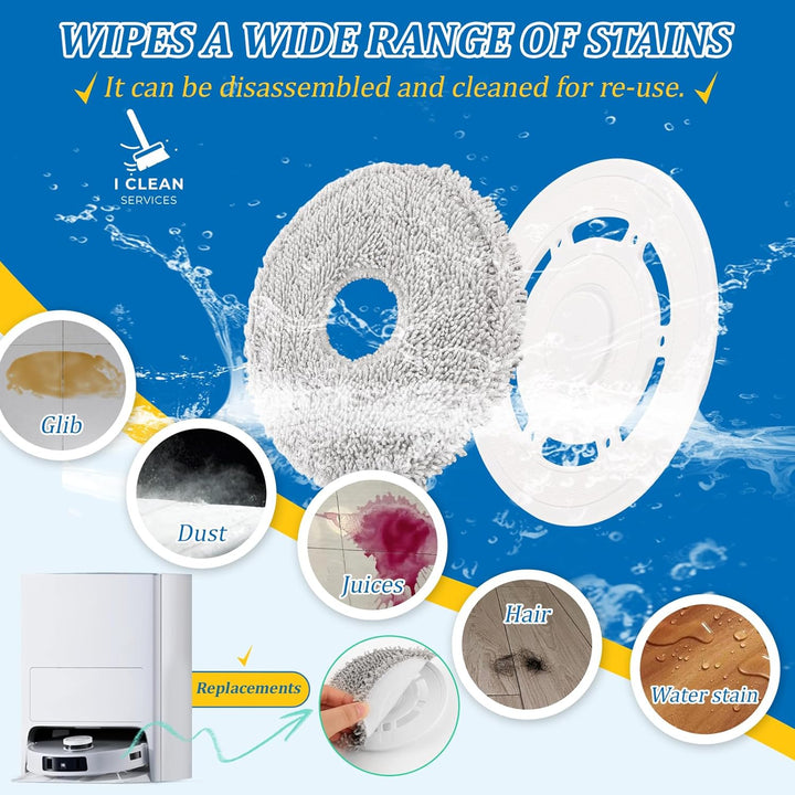 Wischtücher mit Wischplatten für Ecovacs Deebot T20 Omni/T20e Omni Wischmopp Wischpad Wischtücher mi