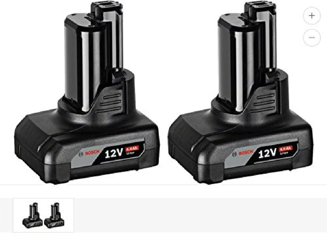 Bosch Professional 12V Akku-Set (2 x GBA 4, 0 Ah, click&go, ohne Ladegerät, kompatibel mit 10, 8V) 1