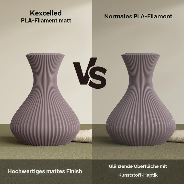 Matte PLA Filament 1,75mm, kexcelled 3D Drucker Filament +/- 0,03 mm, 2kg Spule (4,4lbs), Papprolle,