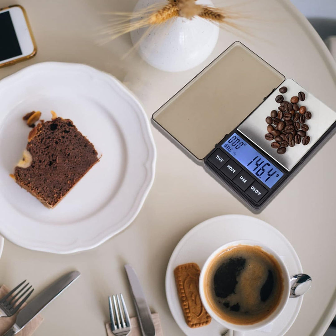 Digitale Kaffeewaage mit Timer, 0.1g Genauigkeit Espresso Waage mit Hochempfindlicher Sensor, Kaffee
