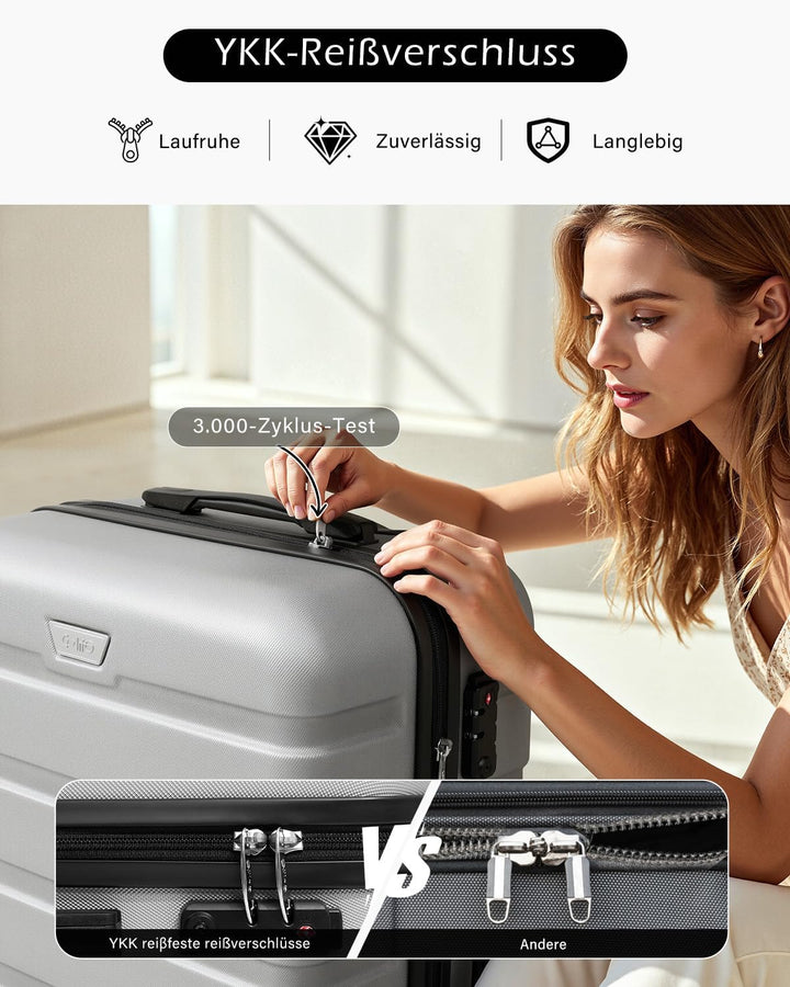 COOLIFE Koffer Gross 77cm XL, PC+ABS, Rollkoffer mit 360° Spinner Räder | TSA Zahlenschloss, Leicht