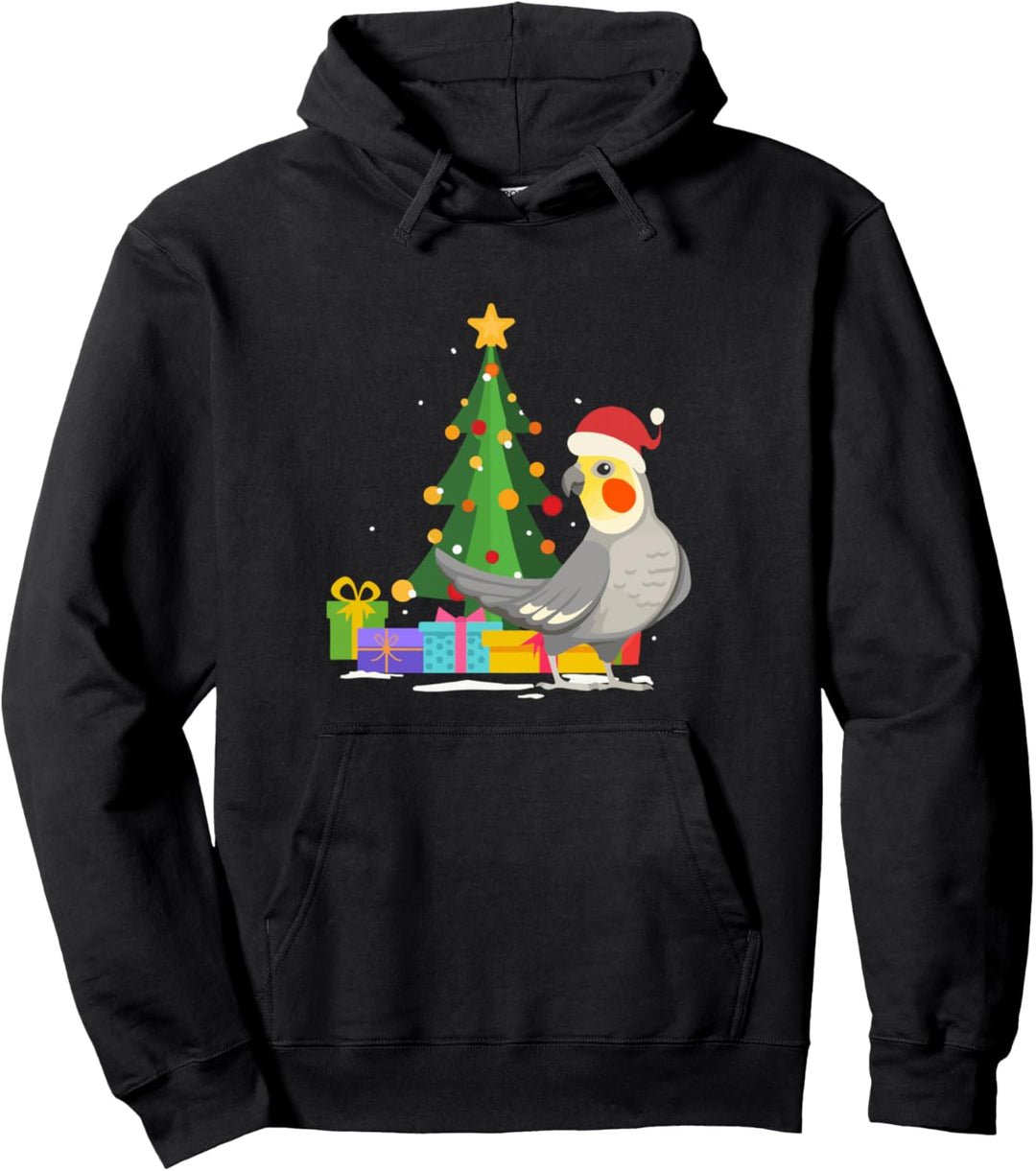 Cockatiel Parrot - Bird Santa Hat Christmas Tree - Xmas Snow Pullover Hoodie