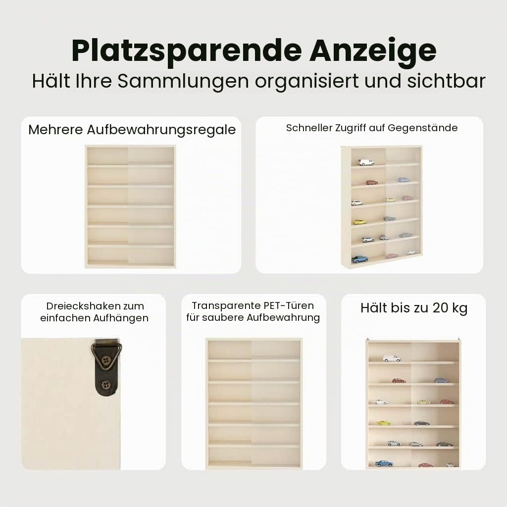 vidaXL Holz-Sammelvitrine mit Regal Braun 40 x 8,5 x 54 cm Sperrholz, Wohnzimmeraufbewahrung, Modern