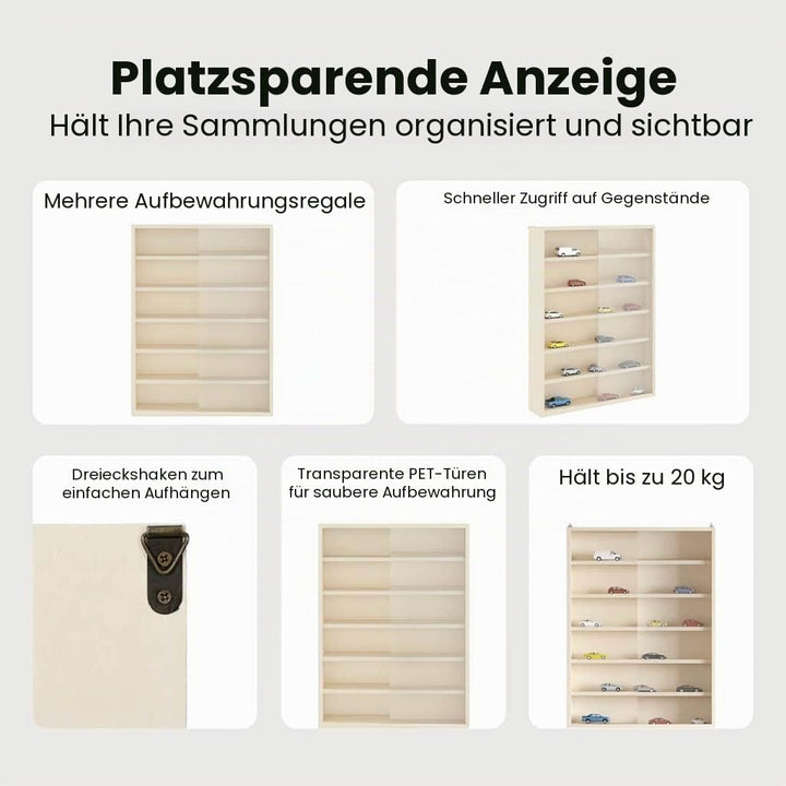 vidaXL Holz-Sammelvitrine mit Regal Braun 40 x 8,5 x 54 cm Sperrholz, Wohnzimmeraufbewahrung, Modern
