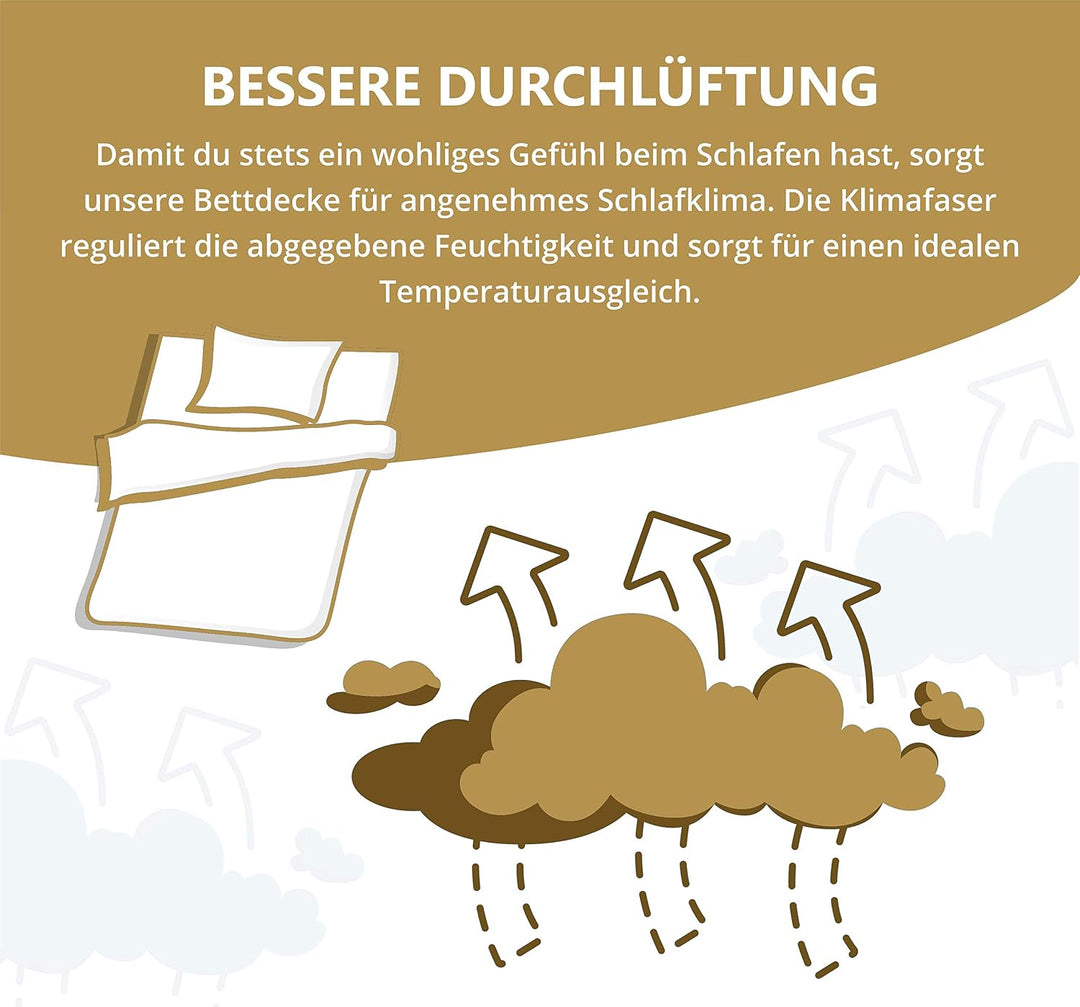 Schlafmond Der Kleine Prinz Naturfaser Ganzjahresdecke 155 x 220 cm - wärmeregulierende Bettdecke fü