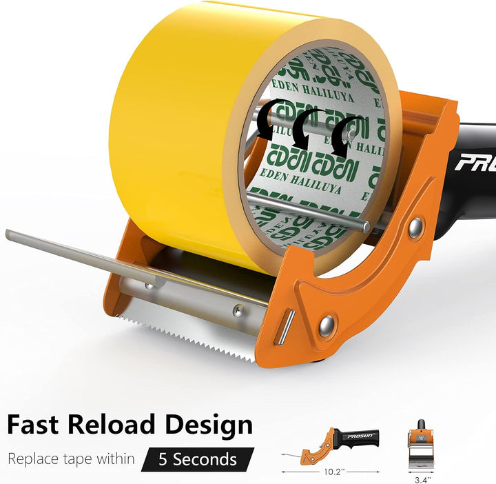 Packetband Handabroller mit Bremse Metallgehäuse Schnell Reload Klebebandabroller, Paketklebeband Pa