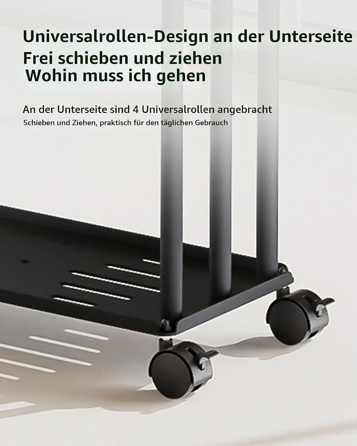 Handtuchhalter Stehend mit Scrollrad,3 Tier Organizer für Bad,Handtuchhalter Schwarz aus Metall, Han