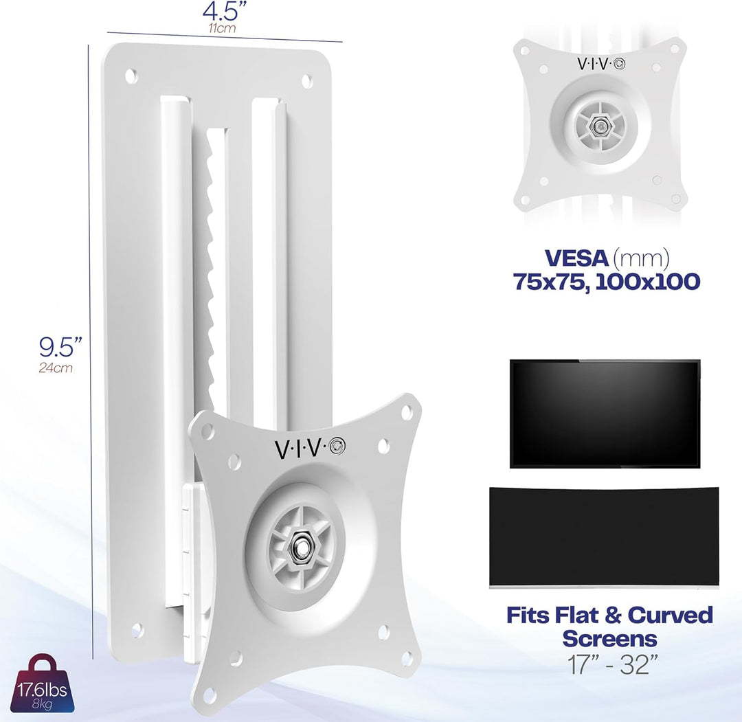 VIVO Wandhalterung für stehende Arbeitsplätze, höhenverstellbar, für 1 Bildschirm mit max. VESA 100