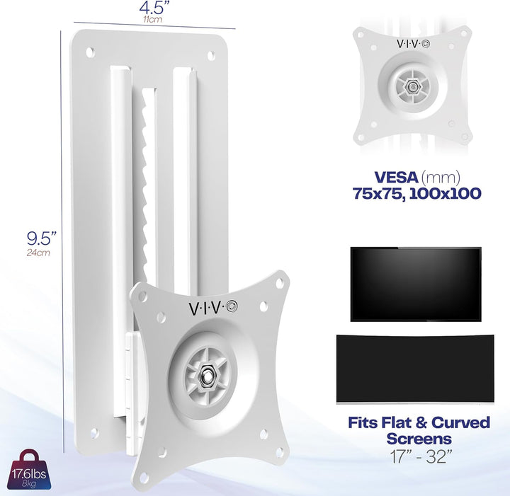 VIVO Wandhalterung für stehende Arbeitsplätze, höhenverstellbar, für 1 Bildschirm mit max. VESA 100