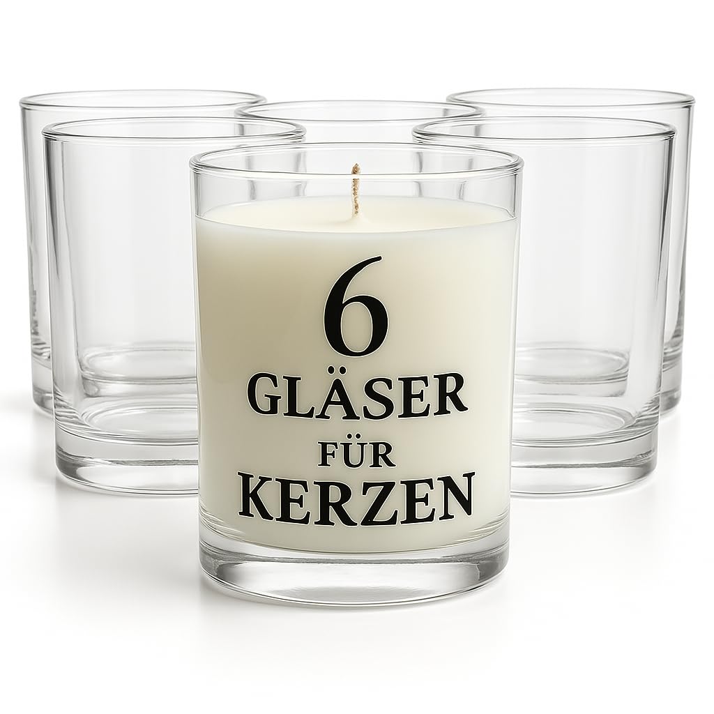 Glasmark KROSNO 1992 Kerzengläser Set 6 Stück Kerzen Gläser zum Kerzenmachen Transparent Leer DIY 27