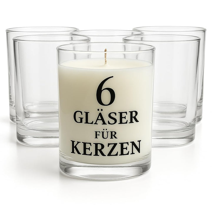 Glasmark KROSNO 1992 Kerzengläser Set 6 Stück Kerzen Gläser zum Kerzenmachen Transparent Leer DIY 27