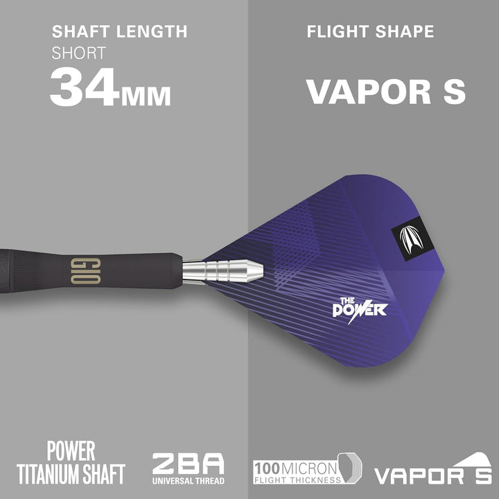Target Darts Phil Taylor Power 9-Five Gen 10 95% Wolfram Soft Tip Dart Satz 18G, 18G