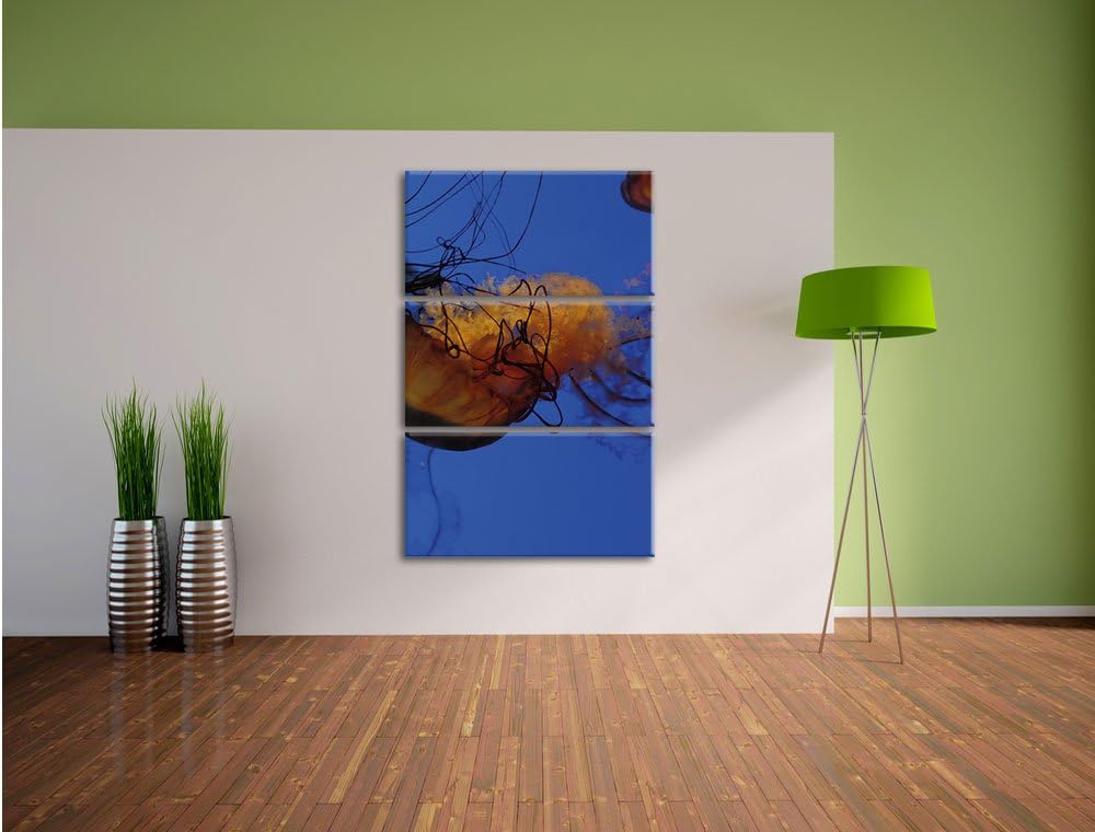 Pixxprint Wasserfall im Wald als Leinwandbild/Grösse: 3 Teilig (120x80) / Wandbild/Kunstdruck/fertig
