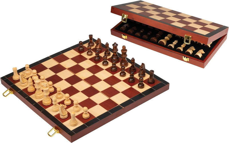 Philos 2605 - Schach, Schachspiel, Schachkassette, Feld 45 mm, Königshöhe 78 mm, Holz