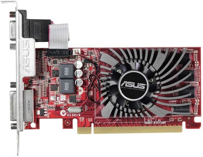 Asus AMD Radeon R7 240 Silent Low-Profile-Grafikkarte (PCI-e, 2GB GDDR3 Speicher, HDMI, DVI, VGA, 1