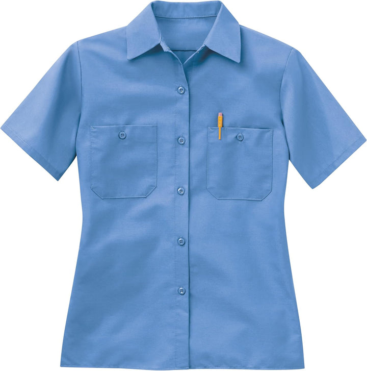 Red Kap Damen Women's Short Sleeve Industrial Work Shirt Hemd L Blau (Petrol Blue), L Blau (Petrol B