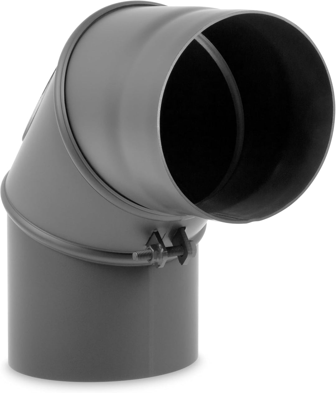 Ø 150 mm - Bogen drehbar 0° - 90° mit Tür Gussgrau Ofenrohr Bogen 0-90° drehbar mit Tür Gussgrau