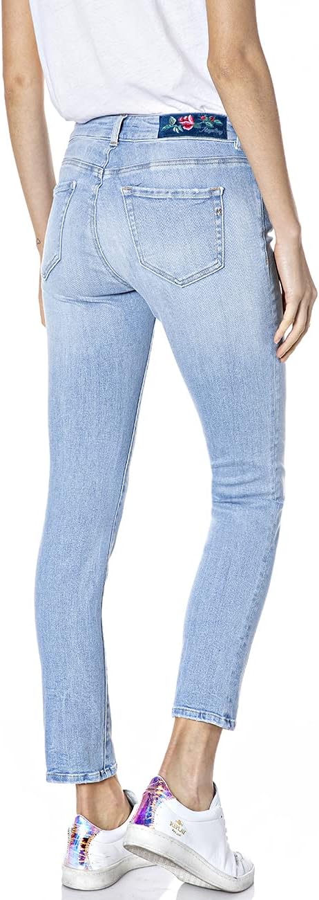 Replay Damen Faaby Rose Label Jeans 23W / 32L 010 Light Blue, 23W / 32L 010 Light Blue