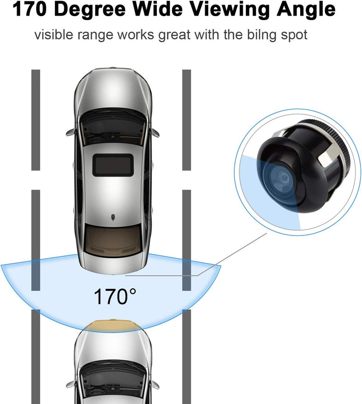 CICMOD Mini Rückfahrkamera Auto HD Universal Rückansicht Kamera 360° Drehbarer Einparkhilfe Nachtsic