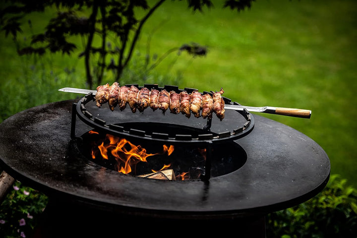 Forged Churrasco Grillspiesse 50cm, Olivenholz griff, Edelstahl, V-Form 50.0 Zentimeter, 50.0 Zentim