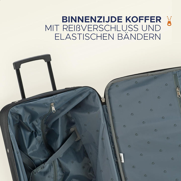 Princess Traveller Barcelona Dutch Design, Reisekoffer, 75 cm, Schwarz, L