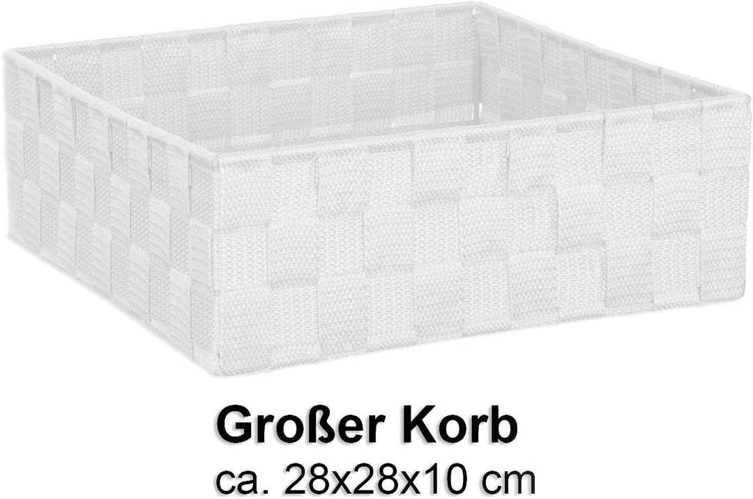 Brandsseller 4er Set Aufbewahrungsboxen - 28x28x10 cm, 26x13x9 cm, 13x13x9 cm (2x) – eckige Regalkör