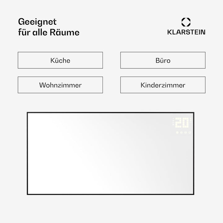 Klarstein Infrarotheizung mit Thermostat, 770W Elektroheizung, Smart Home Bild-Infrarotheizung zur W