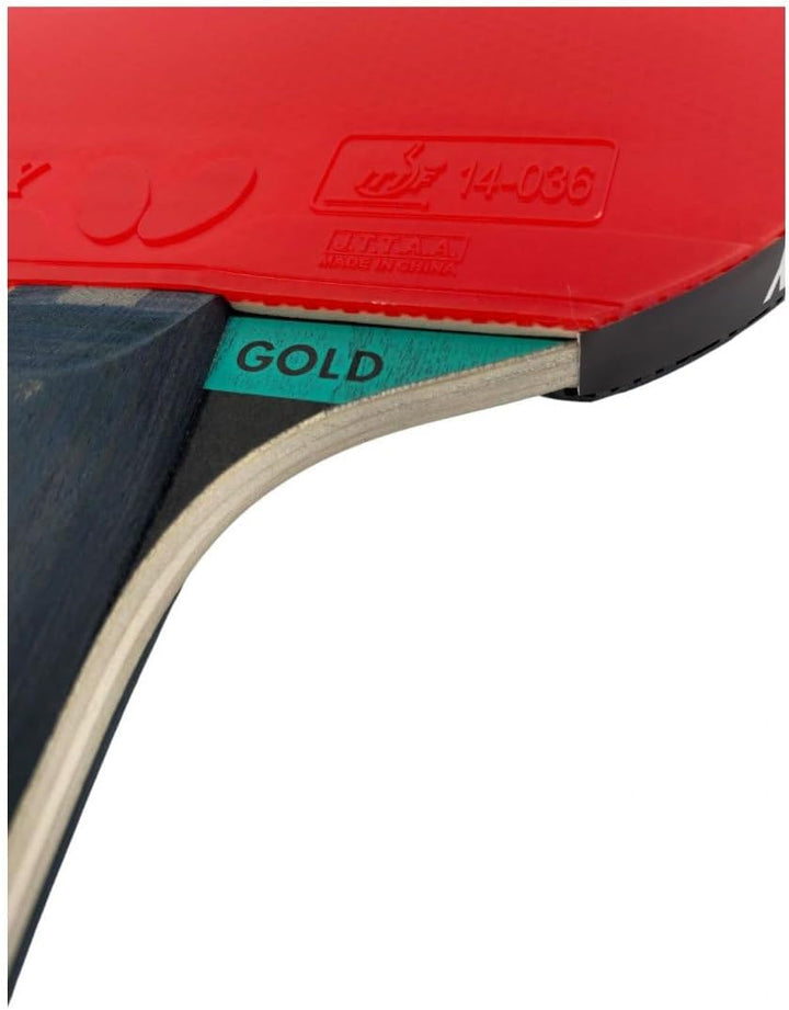 Butterfly® Dimitrij Ovtcharov Gold Tischtennisschläger | Neue Eva-Technologie | ITTF zertifizierter