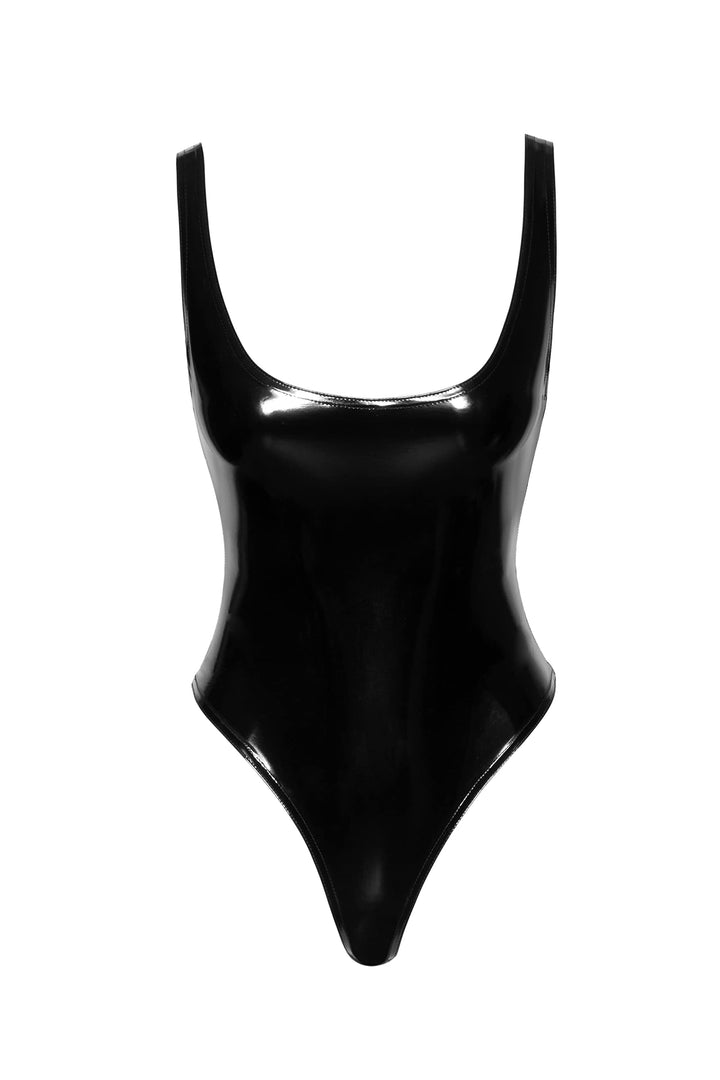 Body sexy vinyle F245 - Large - Noir