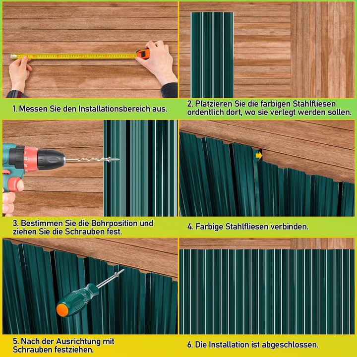 48x Profilblech Trapezblech Dachplatten 129 x 46 cm, ca. 28 m², 0,25 mm Metall verzinktes Stahlblech