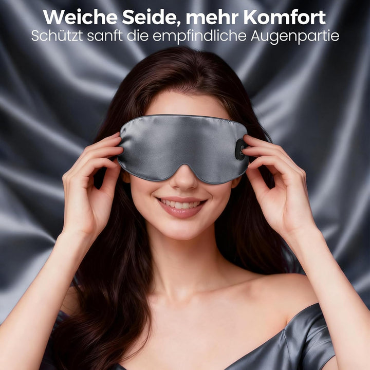 Beheizbare Augenmaske, Aufladbare Augenmaske Wärmend, Grau, Grau