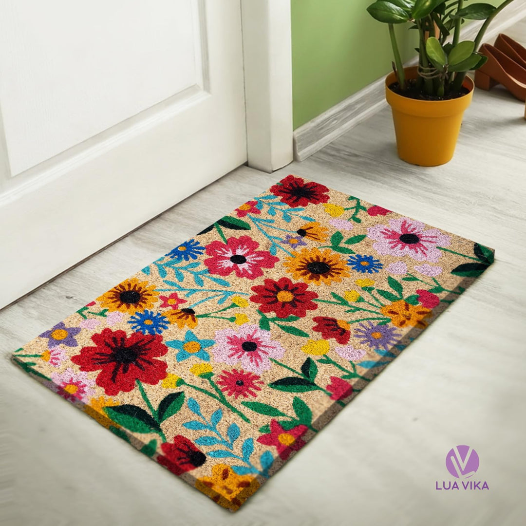 Fussmatte Kokos - Botanisch - 40x70 cm - Fussmatte Aussen und Innen - Fussmatten Haustür - Türmatte