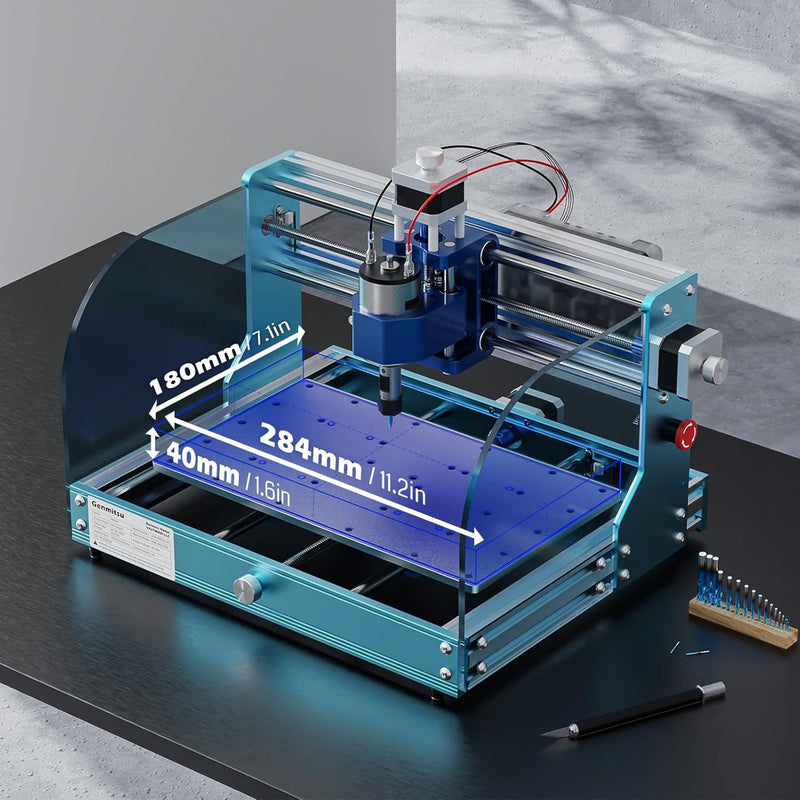 Genmitsu 3018-PROVer V2 CNC-Fräsmaschine, Desktop-CNC für Einsteiger mit Endschaltern und Not-Aus, v