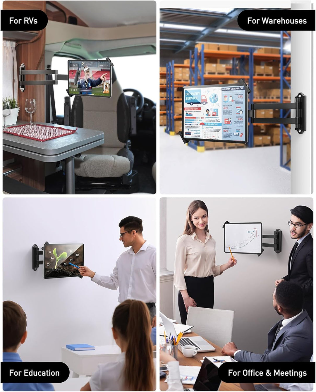 AboveTEK Tablet Wandhalterung iPad Ständer für 7-11Zoll Tablets/iPad/Galaxy Tab/Slate/Fire Tablet Ha