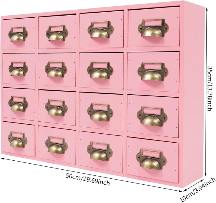 Schreibtisch-Schubladen-Organizer, Holz Kartenkatalogschrank mit 16 Schubladen, Schlafzimmer-Organis