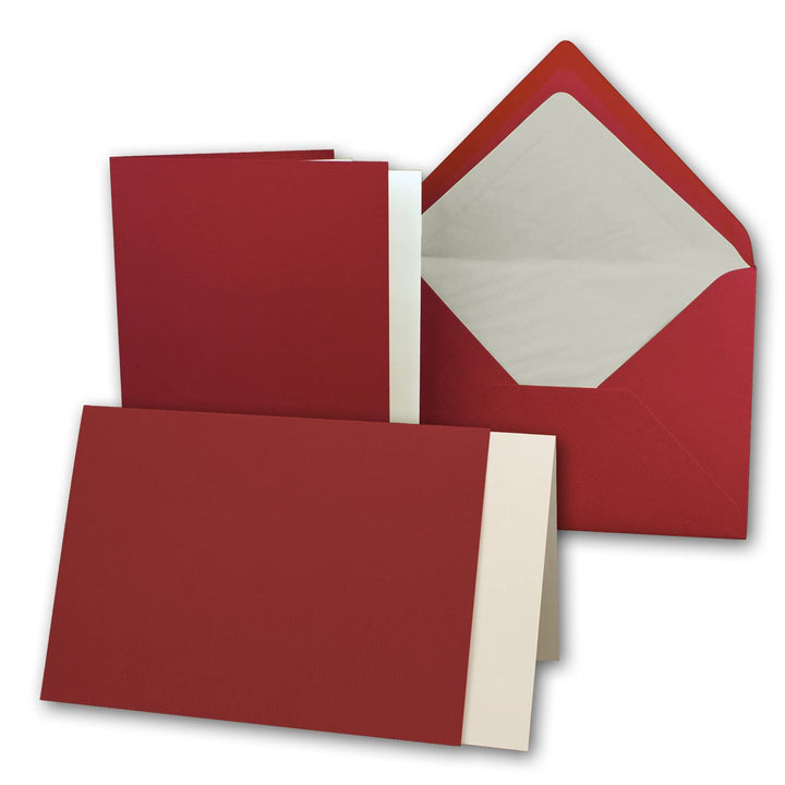 75x Karten-Set DIN B6-12 x 17 cm - 120 x 170 mm - Falt-Karten mit Brief-Umschlägen & Einlege-Blätter