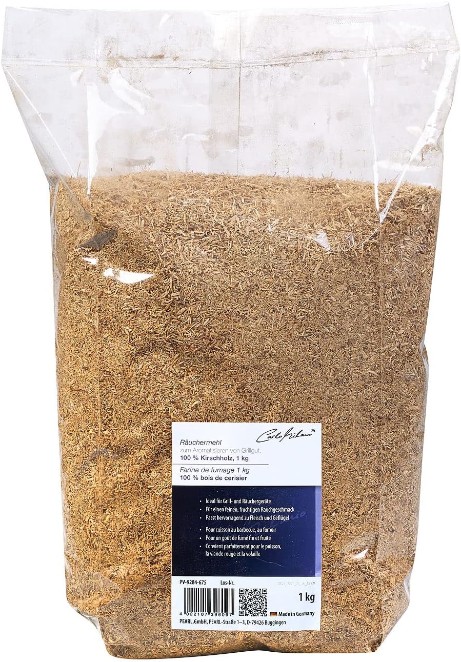 Carlo Milano Räucherwürzhölzer: Räuchermehl zum Aromatisieren von Grillgut, 100% Kirschholz, 3X 1 kg