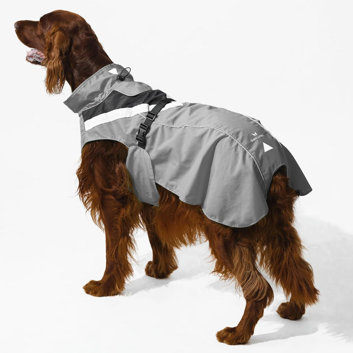 DOGOPAL Regenmantel Hund wasserdicht für kleine & grosse Hunde - Gelber Hunderegenmantel mit Reflekt