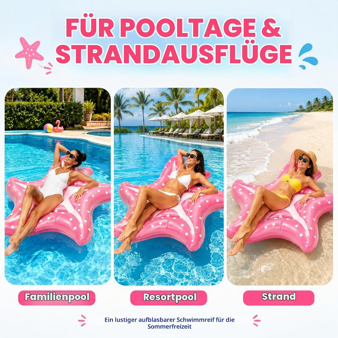Schwimminsel 150 x 150 cm, Pool Float aus PVC | Luftmatratze Pool Seestern 150cm, Schwimminsel, Somm