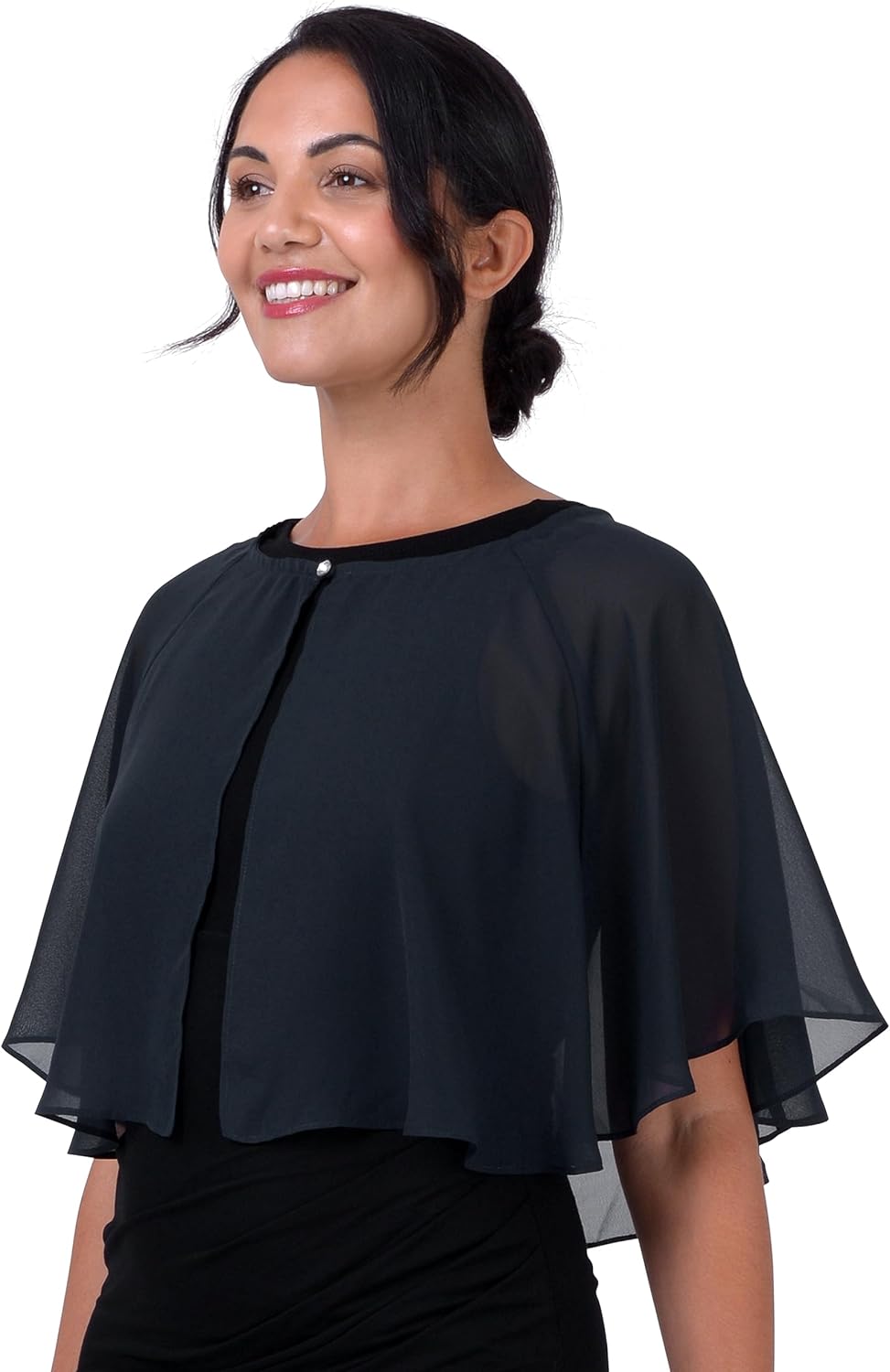 BlackButterfly weich Hochzeit Umhängetuch Abend Durchsichtiges Chiffon Überwurf Umhang Schultertuch