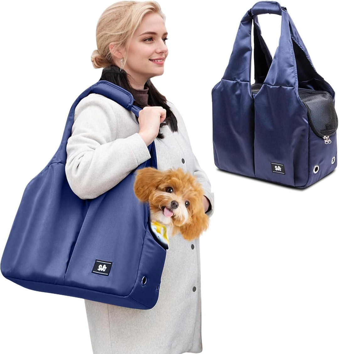 PETCUTE Hundetasche,Atmungsaktiv Katzentasche mit Stabile Matte,Haustiertragetasche Schultertasche m