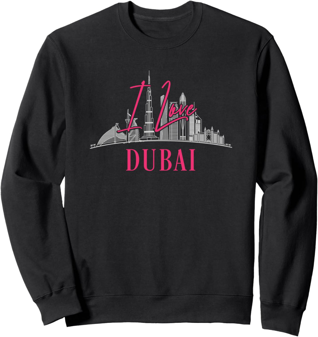 I Love Dubai United Arab Emirates UAE City Skyline Souvenir Sweatshirt