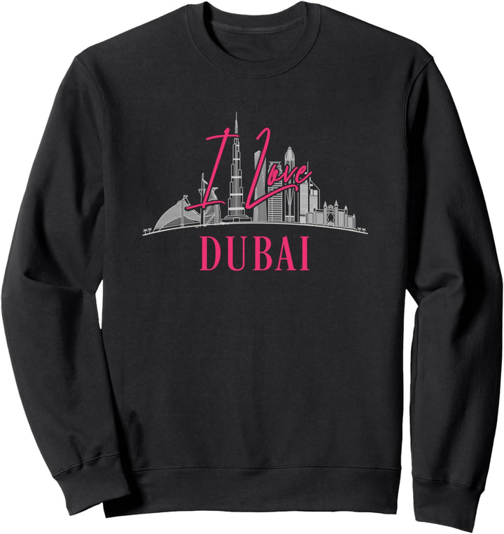I Love Dubai United Arab Emirates UAE City Skyline Souvenir Sweatshirt